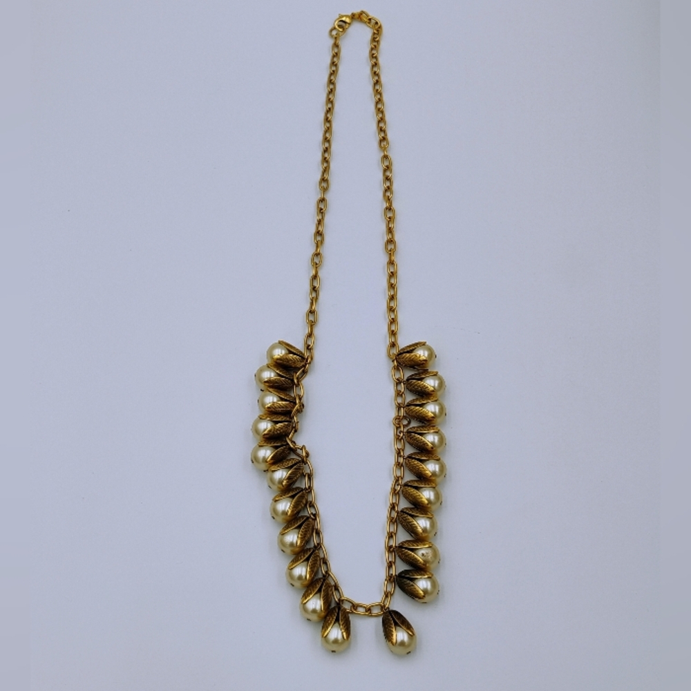 Lenora Dame Flower Bud Charm Ball Drop Necklace